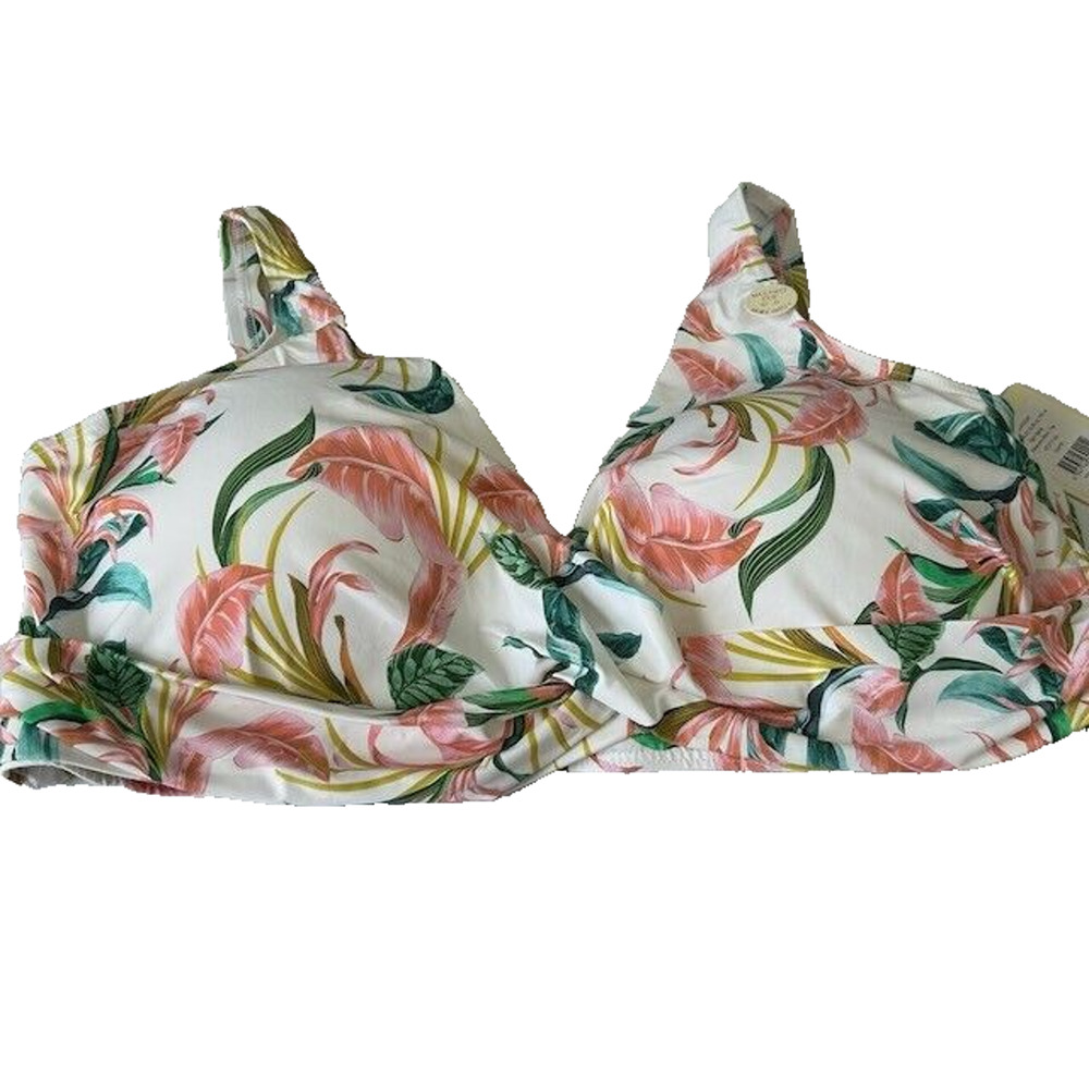 Artesands April Spritz‎ Delacroix Bikini Top Underwired Floral White 20 NEW